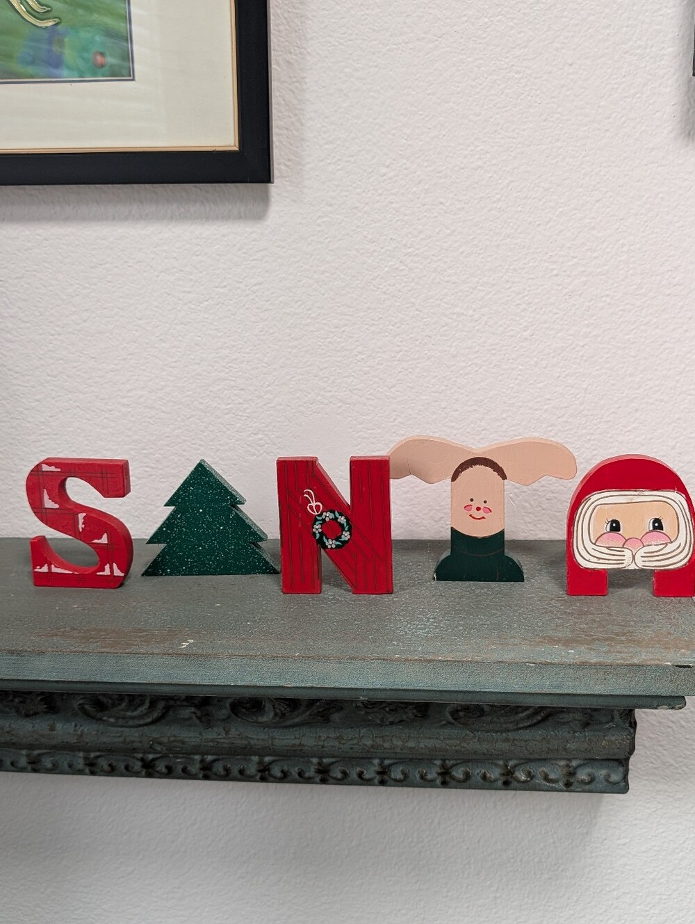 Wooden Block Letters “Shapes Of Santa” House Of Lloyd Xmas Around The World